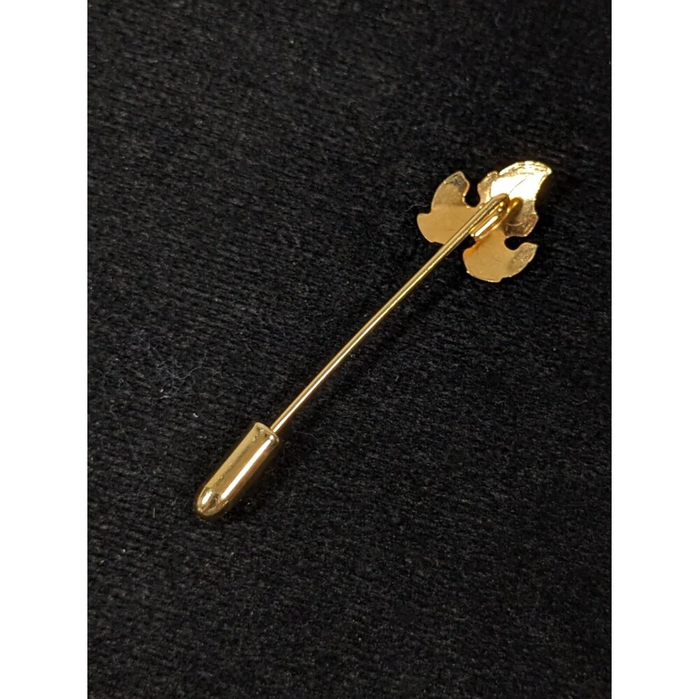 Vintage Gold Tone Curved Leaf Short Stick Pin 2 inch Textured - Picture 11 of 11
